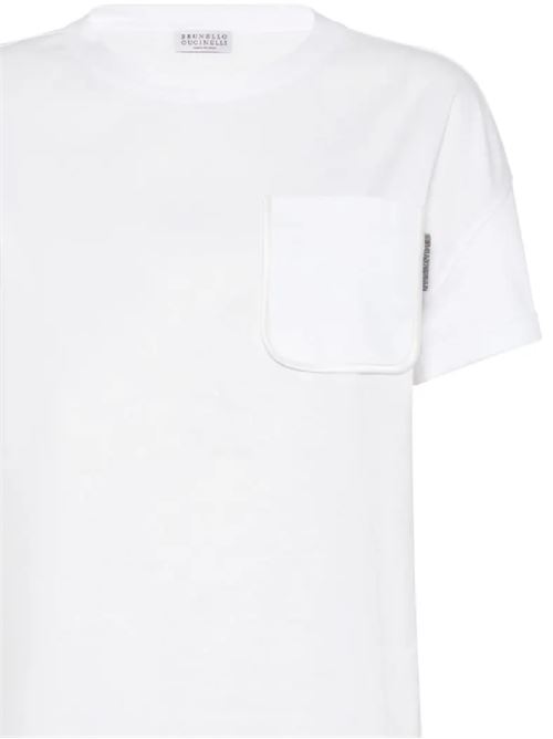 Milk white cotton  t-shirt Brunello Cucinelli | M0T81EH900C6159